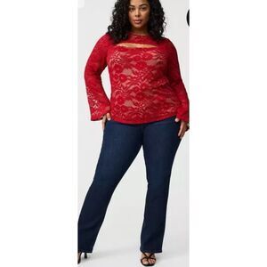 Torrid Crewneck Keyhole Lace Blouse